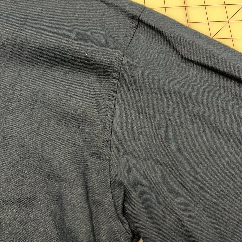 RALPH LAUREN NWT Men's Long SLV 1 Pocket Navy/White Trim Cotton Pajama Top SZ L - Picture 11 of 16